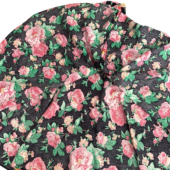 HOLLY SHARP Vintage 80s Floral Strapless MIDI Dress Full Circle Skirt Size Small - Picture 13 of 14